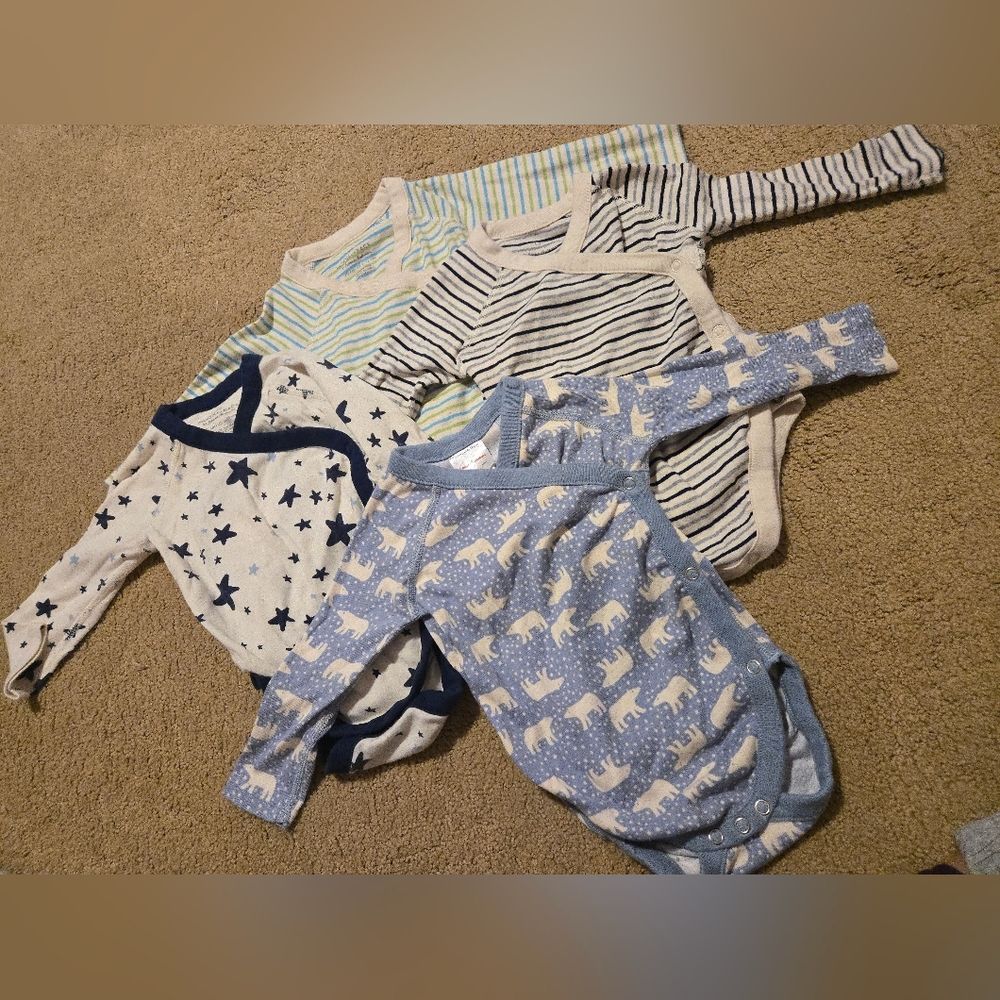 Hanna Andersson Blue and White Bodysuits